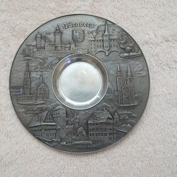 Vintage Zinn-Giesser-Innung 5” Pewter Handwerks Plate Signed Siegel Nurnberg - Picture 1 of 6